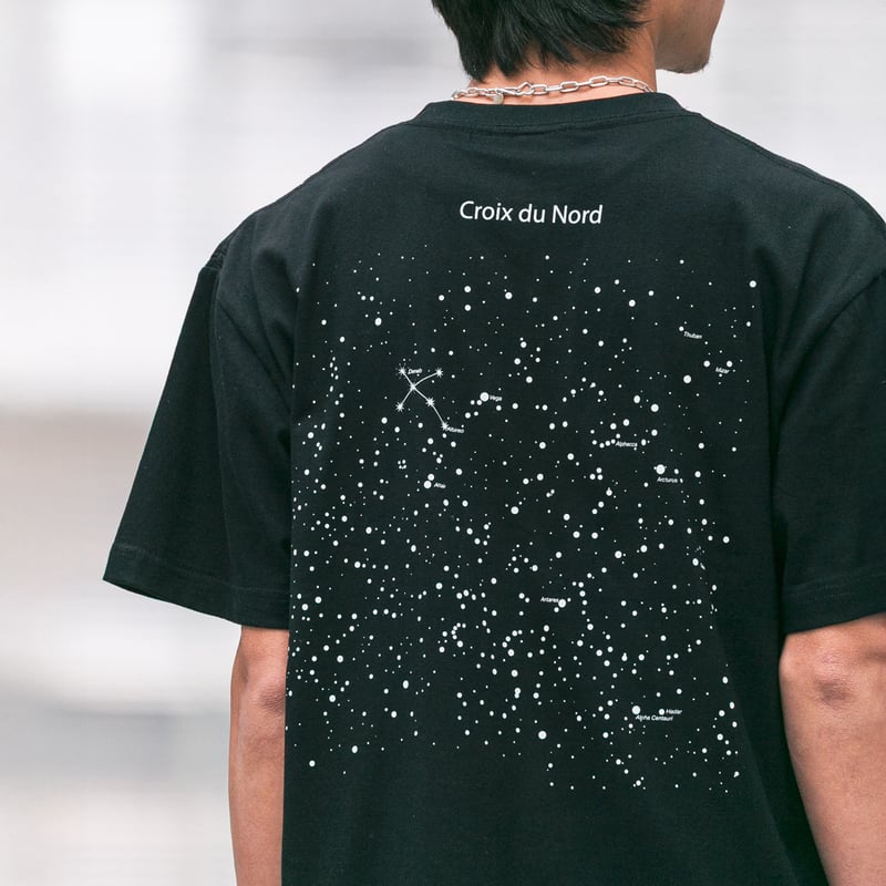 peate グラフィックTシャツ　ブラック　黒 クロワデュノール グラフィカルTシャツAパターン（黒/Black