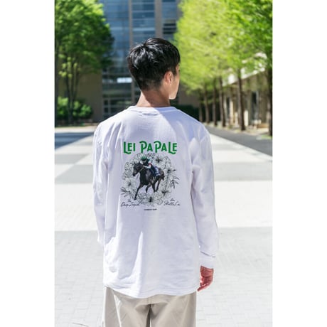 レイパパレ引退記念グラフィカルロングスリーブTシャツ（白/White）