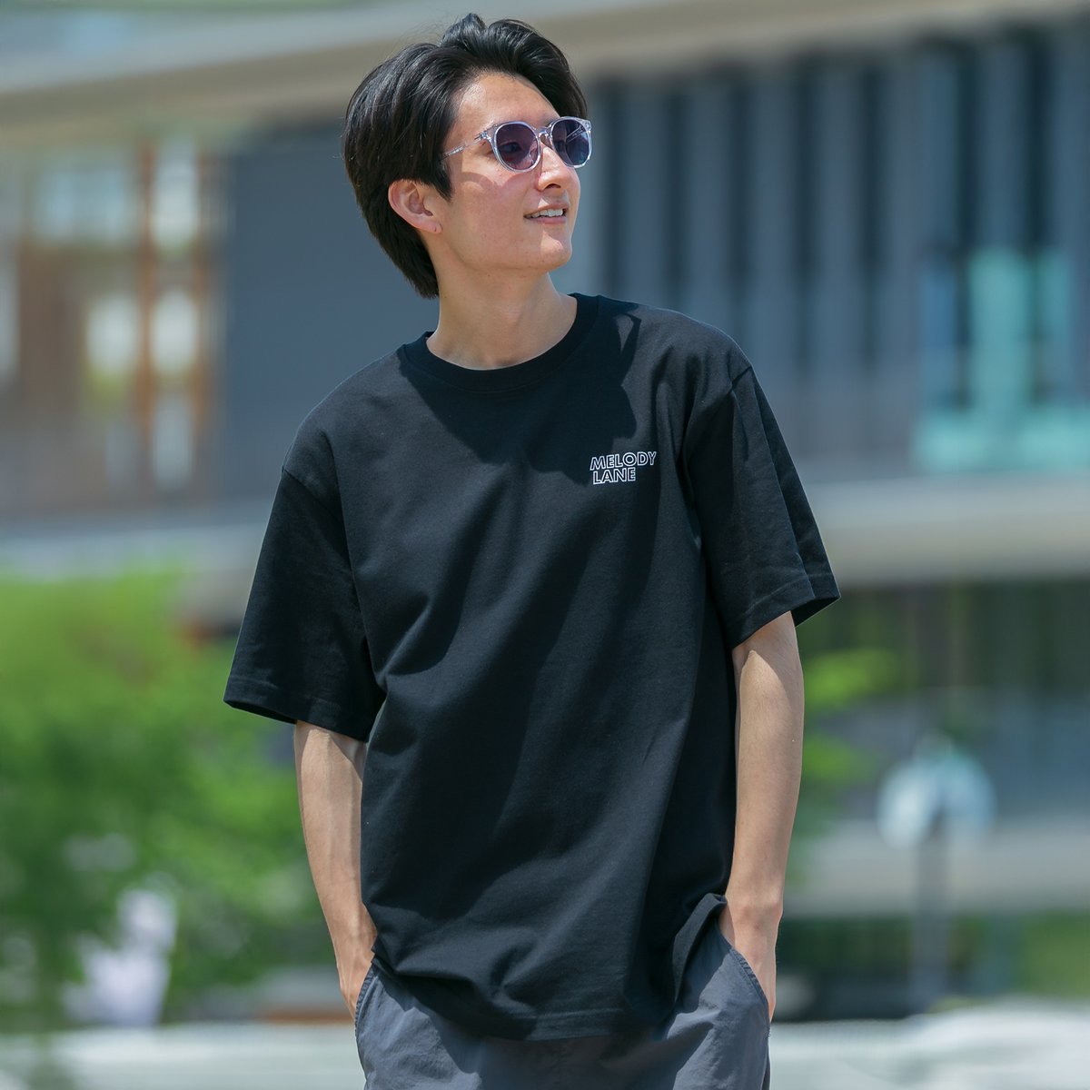 メロディーレーン グラフィカルTシャツCパターン（黒/Black