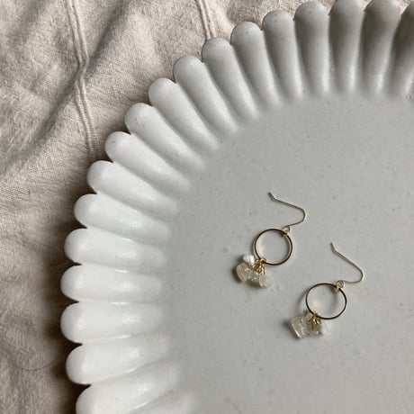 moonstone hoop  pierce
