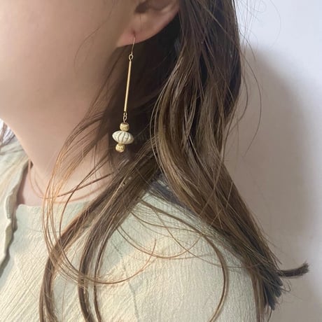stripe gold long  pierce