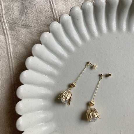 flower pearl long  pierce