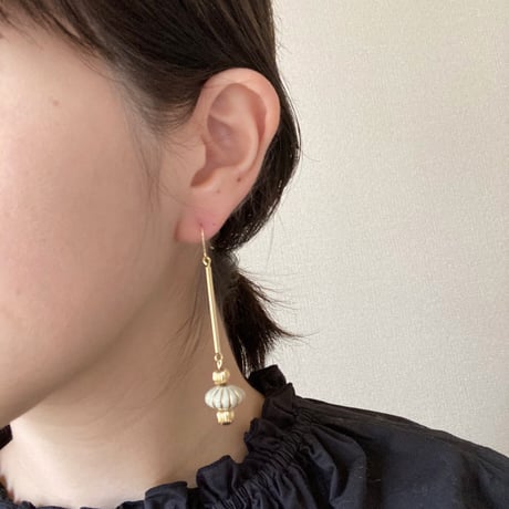 stripe gold long  pierce