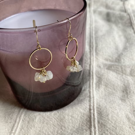 moonstone hoop  pierce