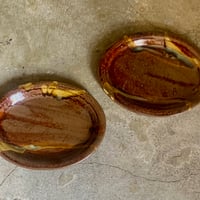平澤春美 茶 楕円皿