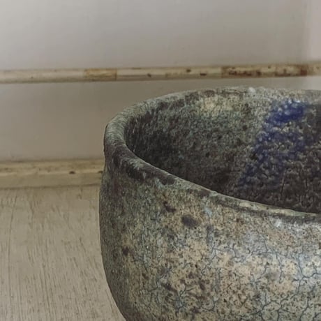 田鶴濱守人 呉須灰釉 茶碗