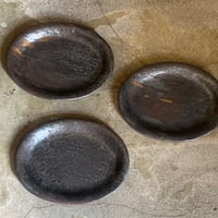平澤春美 黒 楕円皿