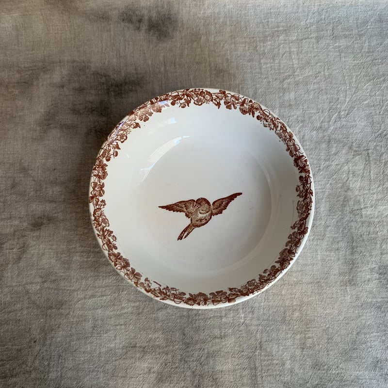 ペクソンヌ窯 茶彩鳥絵ボウル | Antiques そらんじ