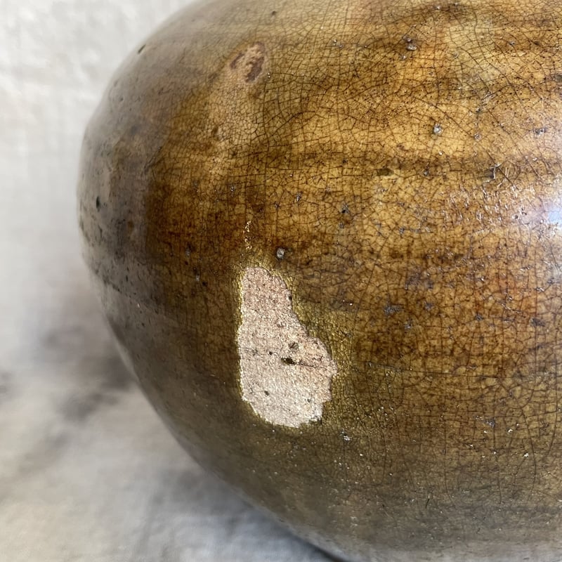 【李朝壷　鉄釉魚文　大魚にて目を引きます・K39・】◆鑑賞陶磁器　古董古玩　収集 李朝壷 鉄釉魚文 大魚にて目を引きます・K39・】◇鑑賞陶磁器