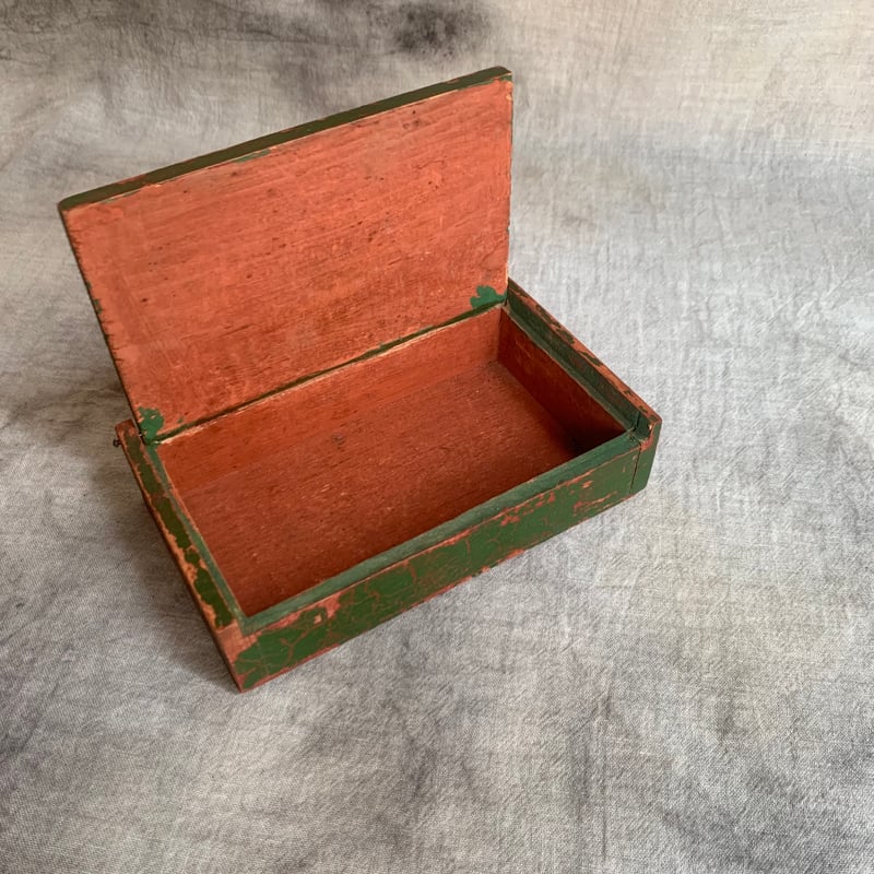 緑彩色木製小箱 | Antiques そらんじ