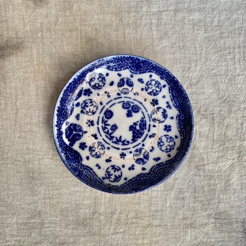 長沼焼 花散らし印判皿 | Antiques そらんじ