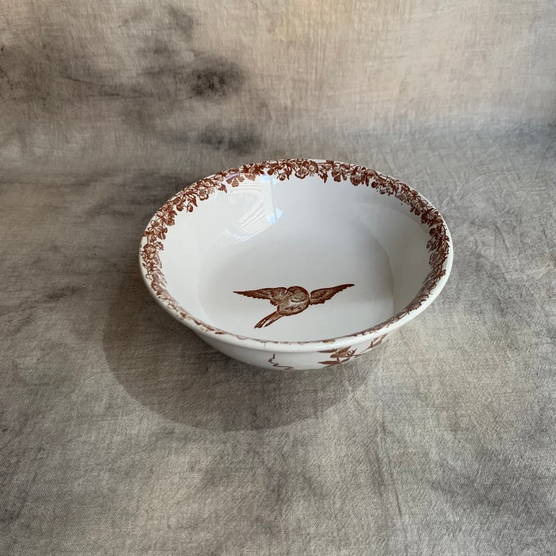ペクソンヌ窯 茶彩鳥絵ボウル | Antiques そらんじ