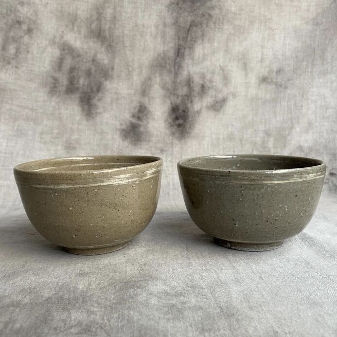 茶碗　旧蔵　銅製 鈴木智尋 彫三島線刻碗（青灰色） | Antiques そらんじ