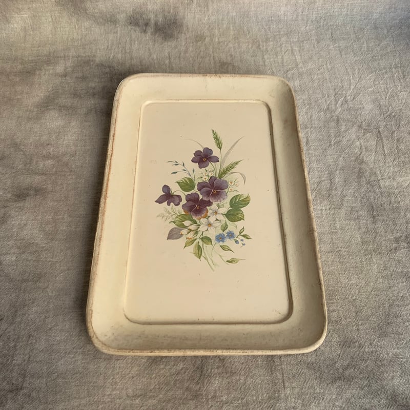 草花絵 木製トレイ | Antiques そらんじ