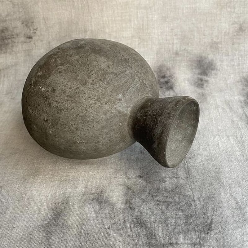 須恵器　扁壺（提瓶）　6〜7世紀　　掛け花入　花器　土器　古代美術　古陶磁 須恵器（提瓶、扁壺）齋瓶 伝世品 掛花入 富岡鉄斎箱書 二重箱