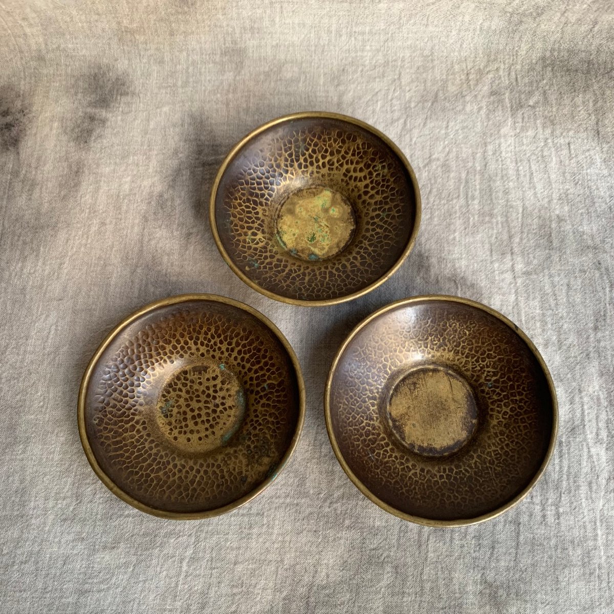 銅製 丸茶托（三枚組） | Antiques そらんじ