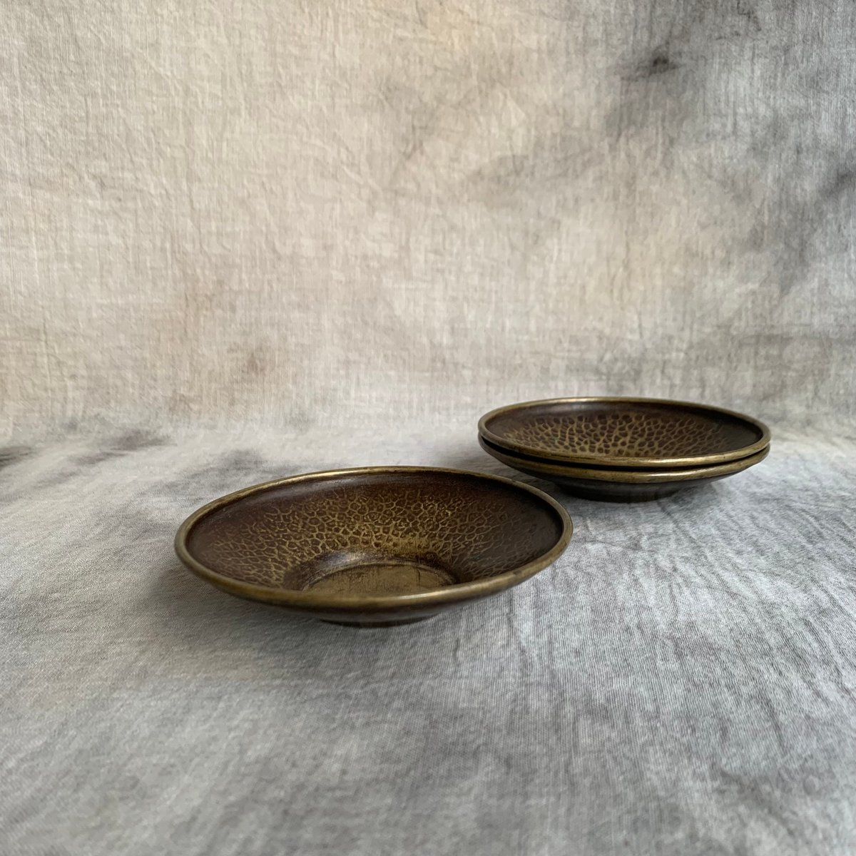 銅製 丸茶托（三枚組） | Antiques そらんじ