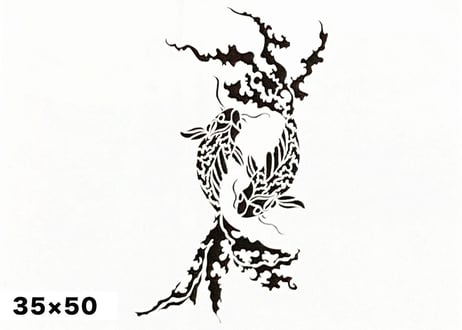 《サンデコステンシル》ZEN GARDEN Yinyang 35×50 / ZB-1