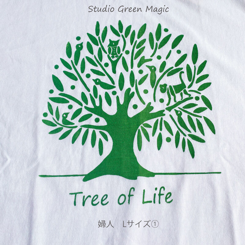シルクスクリーンTシャツ tree of life | Power of Plants's S