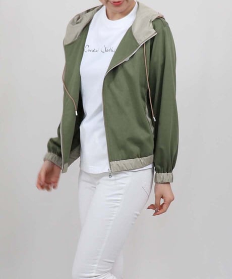 【Cordial Clothing】2マテリアルジップアップ パーカー CC2131105
