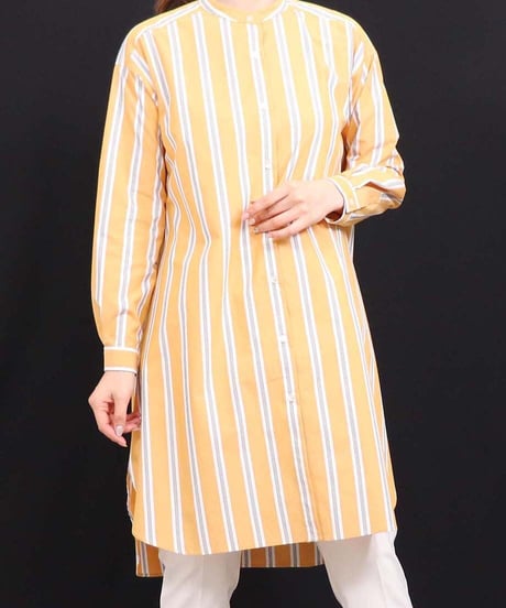 21SS【Something Green】ストライプロングシャツ SG2142012