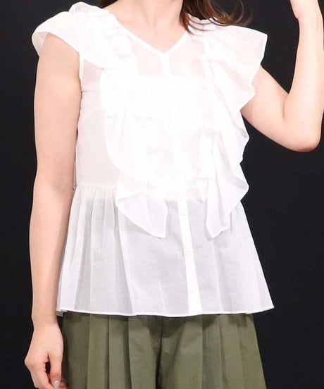 21SS【Something Green】フリルブラウス SG2142015