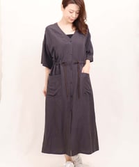 21SS【Something Green】リネンロングカーデワンピース　SG2142025