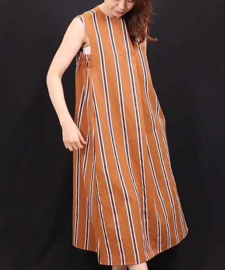 21SS【Something Green】リネンストライプワンピース SG2142026