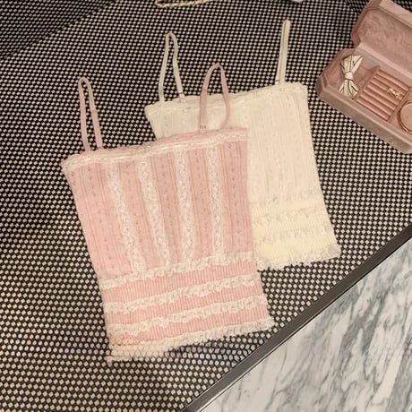 フェミニンレースデザインニット２セット　1345
