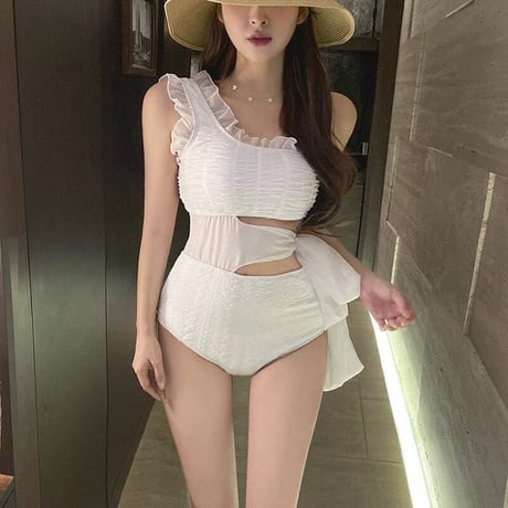 ホワイトフリルSWIM WEAR　0478