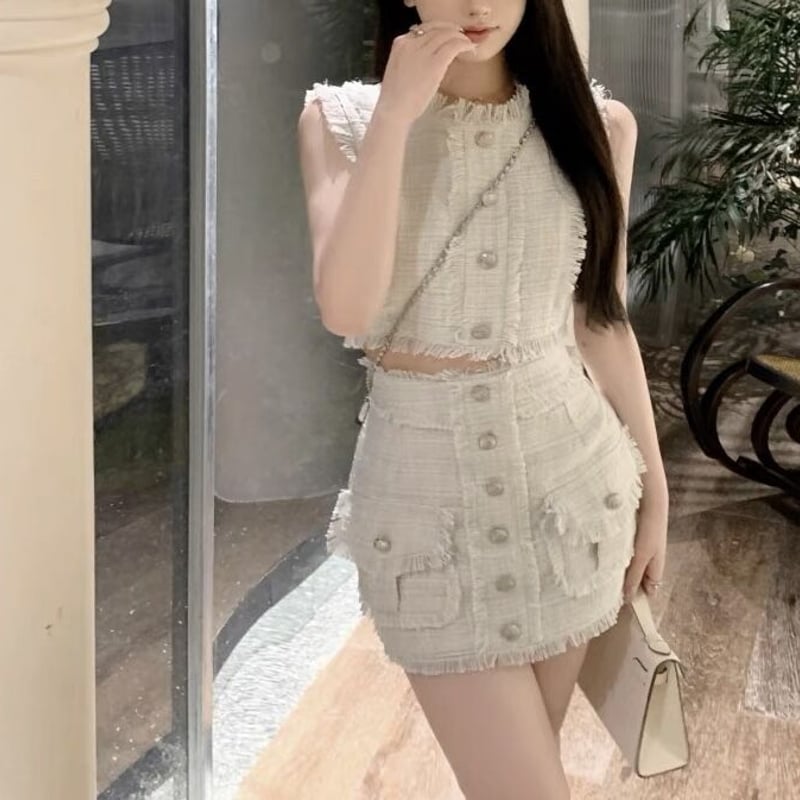 nae ツイードベスト ツイードベストエレガントセットアップ 0679 | Dolly