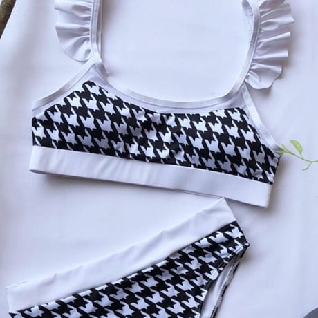 千鳥柄ハイウエストSWIM WEAR　0191