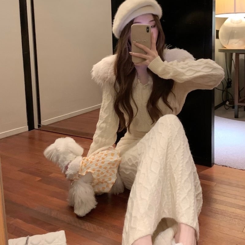 ファーカジュアルニットセットアップ 0815 | Dolly