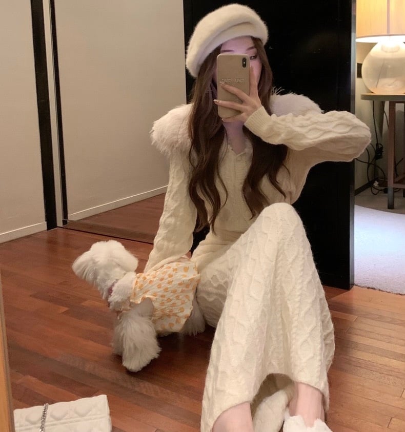 ファーカジュアルニットセットアップ 0815 | Dolly