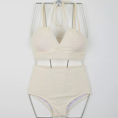ホワイトハイウエストシンプルSWIM WEAR　1116