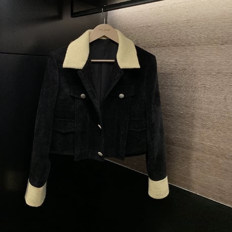 バイカラーフレンチショートジャケット　1323