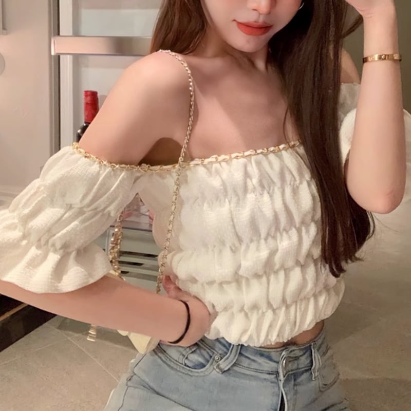 チェーンオフショルトップス 0891 | Dolly