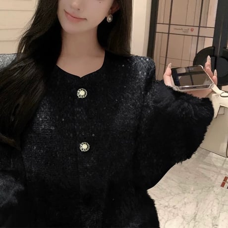 ツイードボアデザインアウター　1000