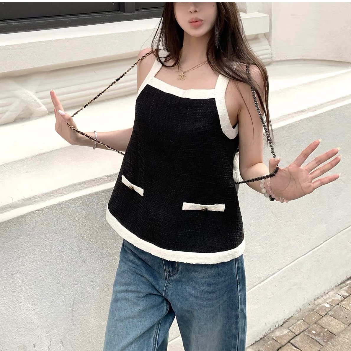 トップス dolly フレンチバイカラーキャミトップス 1233 | Dolly