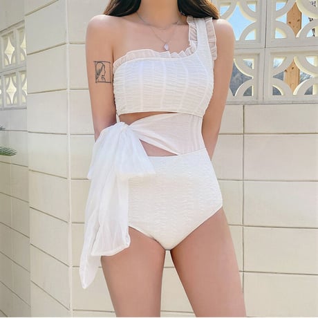 ホワイトフリルSWIM WEAR　0478