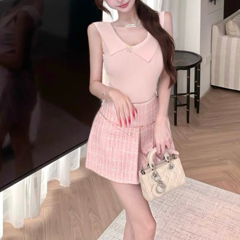 ツイードピンクチェーンスカート 1226 | Dolly