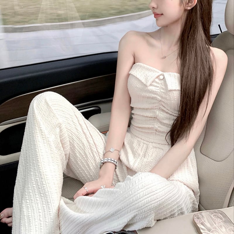 ホワイトカジュアルオフショルセットアップ 0957 | Dolly