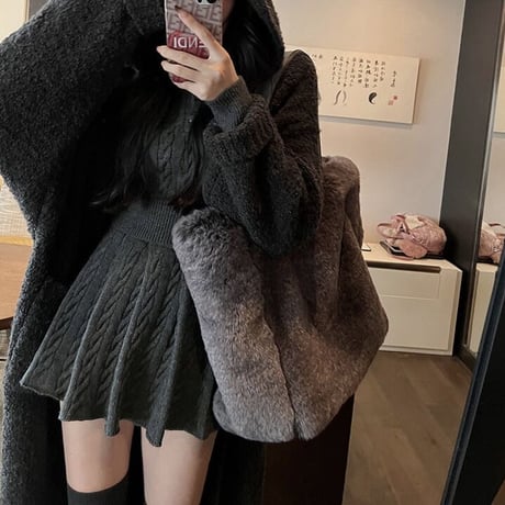 ニットフェミニンプリーツセットアップ　0746