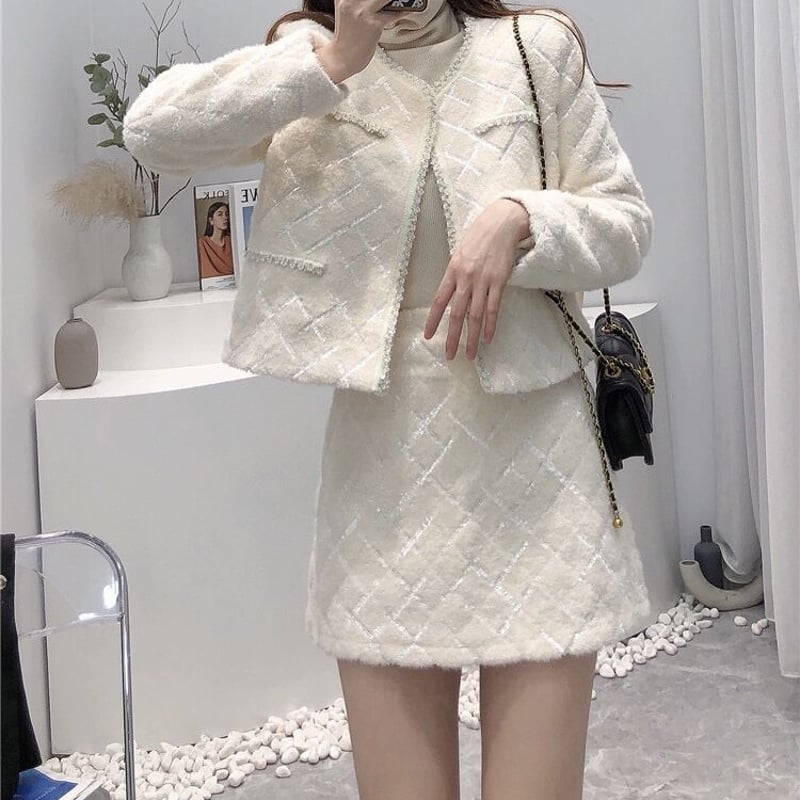 ホワイトキルティングセットアップ 0386 | Dolly ホワイトキルティングセットアップ 0386 | Dolly