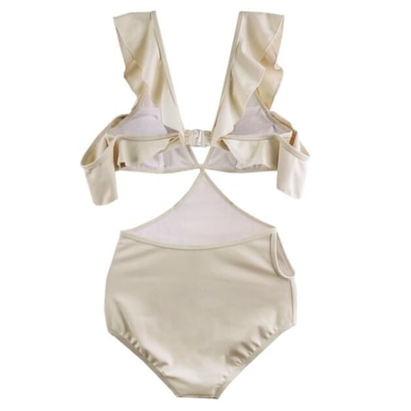 フリルホワイトワンピースSWIM WEAR　0189