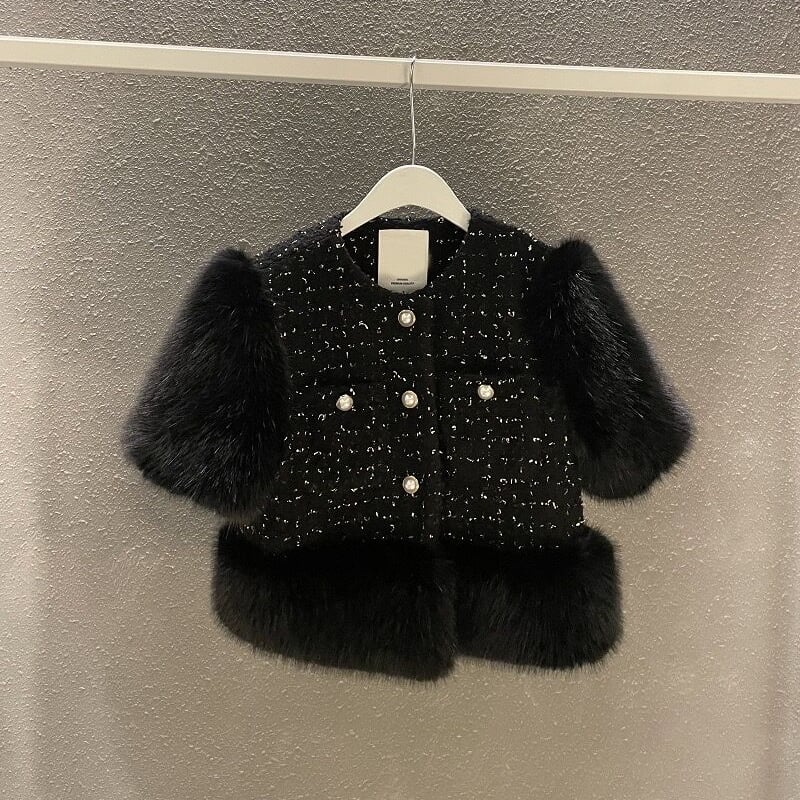 フレンチツイードファーショートコート 0571 | Dolly