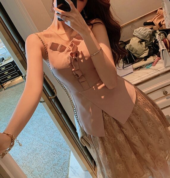 夏SALE⭐︎未使用⭐︎dosa フリル付きシルク ストラップ　スカート　ピンク Amazon.co.jp: [1877] 【KYUUCOS】Z 光沢 サテン ナイロン