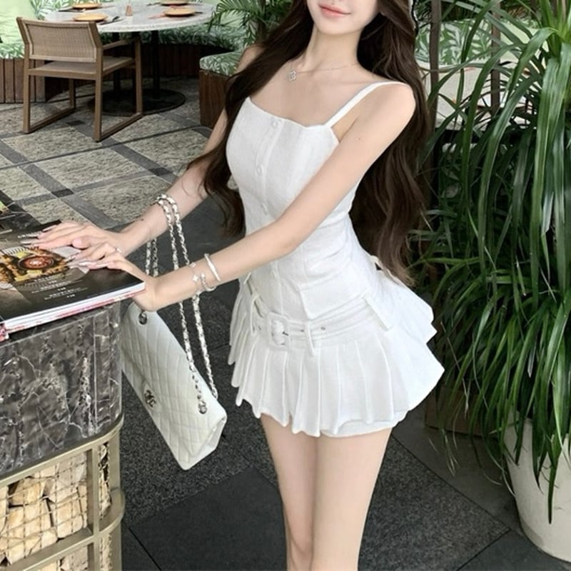 ホワイトツイードプリーツドレス 1224 | Dolly