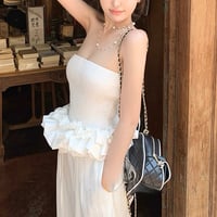 ホワイトフリルオフショルトップス　1214