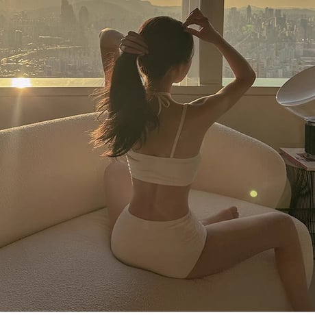 ホワイトハイウエストシンプルSWIM WEAR　1116